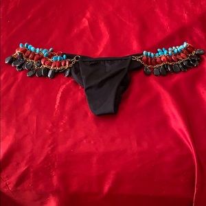 Black Beaded Bikini Bottoms